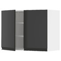 METOD Wall cabinet with shelves/2 doors, white/Upplöv matt anthracite, 80x60 cm