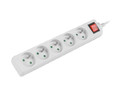 Lanberg Power Strip 5xFR, with circut breaker, full CU, 1.5m, white