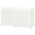 BESTÅ Storage combination with doors, white, Hanviken white, 120x42x65 cm