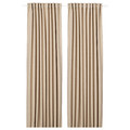 ANNAKAJSA Room darkening curtains, 1 pair, beige, 145x300 cm