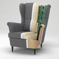 STRANDMON Wing chair, Nordvalla dark grey