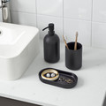 GANSJÖN 3-piece bathroom set, black