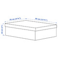 TJENA Storage box with lid, white, 25x35x10 cm
