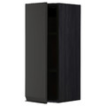 METOD Wall cabinet with shelves, black/Upplöv matt anthracite, 30x80 cm