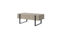 Coffee Table with 2 Drawers Verica, biscuit oak/black legs
