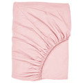 ULLVIDE Fitted sheet with an elastic band for the mat, light pink, 160x200 cm