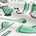 RINNIG Tea towel, white/green, patterned, 45x60 cm