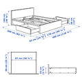 MALM Bed frame, high, w 4 storage boxes, black-brown, Luröy, 160x200 cm