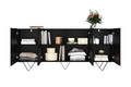 Four-Door Cabinet Scalia 190cm, matt black/black legs