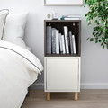 EKET Cabinet combination with legs, white dark grey/wood, 35x35x80 cm