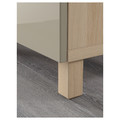 BESTÅ Storage combination with drawers, white stained oak effect/Selsviken/Stubbarp high-gloss/beige, 180x42x74 cm