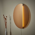 VARMBLIXT LED wall/mirror lamp, dimmable/bronze-colour round