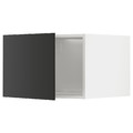 METOD Top cabinet for fridge/freezer, white/Nickebo matt anthracite, 60x40 cm