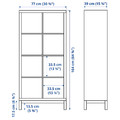 KALLAX Shelving unit with underframe, white stained oak effect/white, 77x164 cm