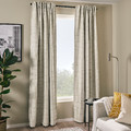 LÖNNSTÄVMAL Block-out curtains, 1 pair, beige, 145x300 cm