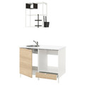 ENHET Kitchen, white, oak effect, 123x63.5x222 cm