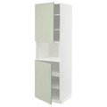 METOD High cab f micro w 2 doors/shelves, white/Stensund light green, 60x60x200 cm