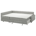 FRIHETEN / KLAGSHAMN Corner sofa-bed with storage, Faringe light grey