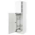 METOD High cabinet with cleaning interior, white Enköping/white wood effect, 60x60x220 cm