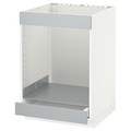 METOD / MAXIMERA Base cab for hob+oven w drawer, white/Veddinge grey, 60x60 cm