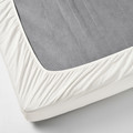 BALSAMPOPPEL Fitted sheet, white, 90x200 cm