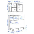 BESTÅ Storage combination w doors/drawers, white stained oak effect/Lappviken/Stubbarp white stained oak eff clear glass, 120x42x213 cm