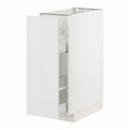 METOD / MAXIMERA Base cabinet/pull-out int fittings, white/Stensund white, 30x60 cm