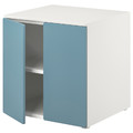 SMÅSTAD / PLATSA Cabinet, white blue/with 1 shelf, 60x57x63 cm