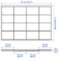 SKYTTA / HOKKSUND/AULI Sliding door combination, aluminium/high-gloss light grey mirror glass, 301x205 cm