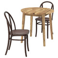 NACKANÄS / SKOGSBO Table and 2 chairs, acacia/dark brown, 80 cm