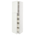 METOD / MAXIMERA Hi cab w 2 doors/4 drawers, white/Bodbyn off-white, 60x60x220 cm