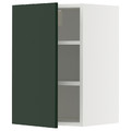 METOD Wall cabinet with shelves, white/Havstorp deep green, 40x60 cm