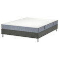 LYNGÖR Divan bed, Vesteröy firm/light blue dark grey, Standard Double