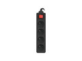 Lanberg Power Strip 4xFR, with circut breaker, full CU, 1.5m, black