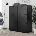 GALANT Storage combination with filing, black stained ash veneer, 102x120 cm