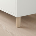 EKET Cabinet combination with legs, white/wood, 35x35x80 cm