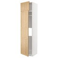 METOD Hi cab f fridge or freezer w 2 drs, white/Forsbacka oak, 60x60x240 cm