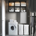 ENHET Storage combination for laundry, anthracite/grey frame, 120x32x150 cm