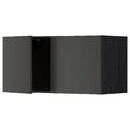 METOD Wall cabinet with 2 doors, black/Nickebo matt anthracite, 80x40 cm