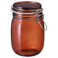 KRÖSAMOS Jar with lid, red-brown, 1 l