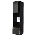 METOD / MAXIMERA Hi cab f ov/combi ov w dr/2 drwrs, black/Nickebo matt anthracite, 60x60x240 cm