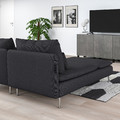 SÖDERHAMN 2-seat sofa with chaise longue, Fridtuna dark grey