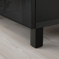 BESTÅ Storage combination with doors, black-brown, Glassvik black, smoked glass, 180x40x74 cm