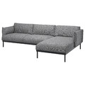 ÄPPLARYD 3-seat sofa with chaise longue, Lejde grey/black