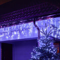 Christmas LED Lighting Curtain Icicles 200 LED 9.6m, cool white, flash, outdoor