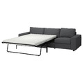 VIMLE 3-seat sofa-bed, with wide armrests/Hallarp grey