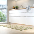 GÅNGSTIG Kitchen mat, flatwoven green/off-white, 70x160 cm