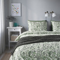 RODGERSIA Duvet cover and pillowcase, green/white, 150x200/50x60 cm