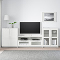 BRIMNES TV storage combination/glass doors, white, 276x41x95 cm