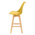 Bar Stool Norden Wood, low, PP, yellow